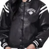 NY Knicks High Heat Vegan Black Varsity Leather Jacket