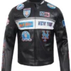 New York Mets Moto Leather Black Jacket