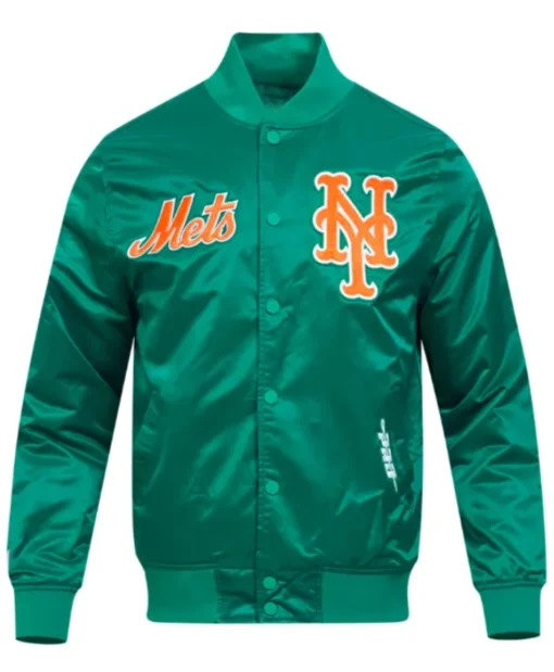 NY Mets Souvenir Green Satin Jacket