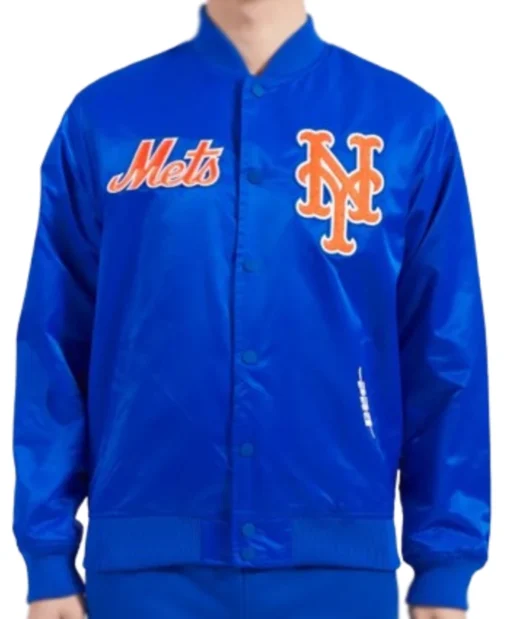 NY Mets Souvenir Royel Blue Satin Jacket