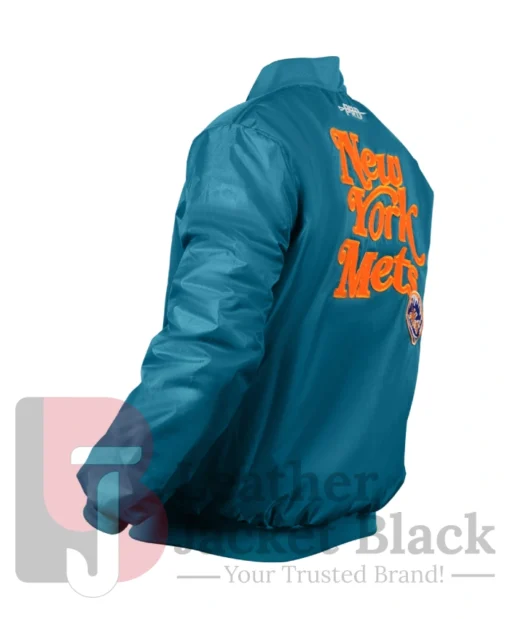 New York Mets Souvenir Full-Snap Green & Royal Satin Jacket
