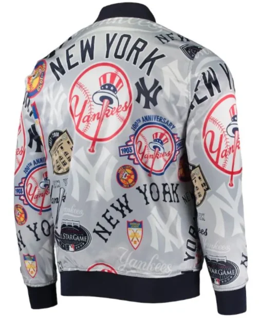 Buy New York Yankees Printed Gray Jacket For Men and Women