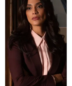 Law and Order S25 Odelya Halevi Maroon Blazer