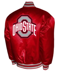 Franchise Club Ohio State Buckeyes Full-Snap Scarlet Satin Varsity Jacket