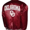 Franchise Club Oklahoma Sooners Crimson Full-Snap Satin Varsity Jacket