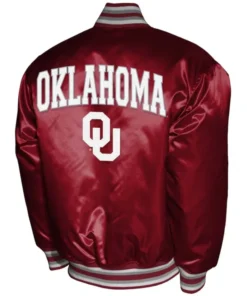 Franchise Club Oklahoma Sooners Crimson Full-Snap Satin Varsity Jacket