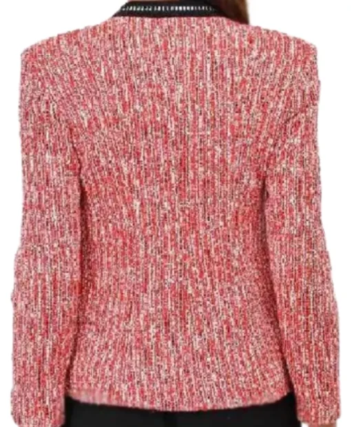 Celebrity Catchphrase S10 Olivia Attwood Red V-Neck Tweed Jacket