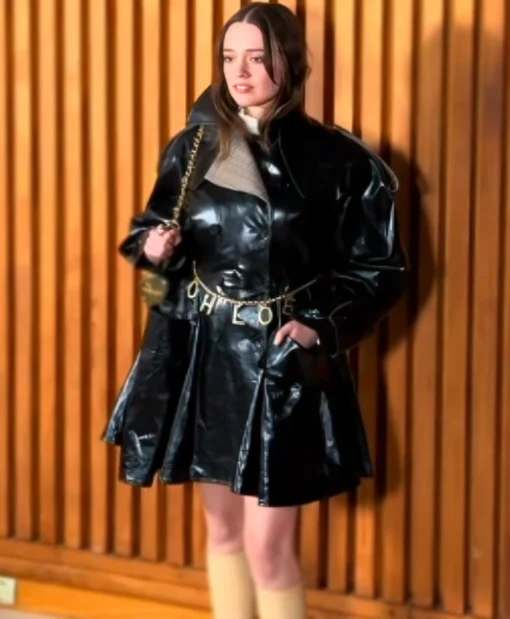 PFW 2025 Aimee Lou Wood Leather Black Jacket Buy Now