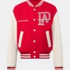 Louis Vuitton Paris Fashion Week Red Letterman Varsity Jacket