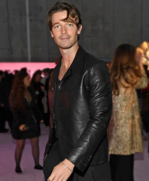 Victoria Secret Fashion Show 2025 Patrick Schwarzenegger Black Leather Jacket