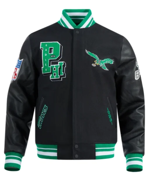 Philadelphia Eagles Rib Wool Varsity Jacket