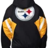 Breakaway Crinkle Popover Line Up Pittsburgh Steelers Half-Zip Black Hooded Jacket