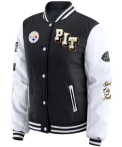 Pittsburgh Steelers Erin Andrews Varsity Puffer Jacket