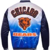 Pro Standard Navy Chicago Bears Sublimated Full-Snap Satin Varsity Jacket