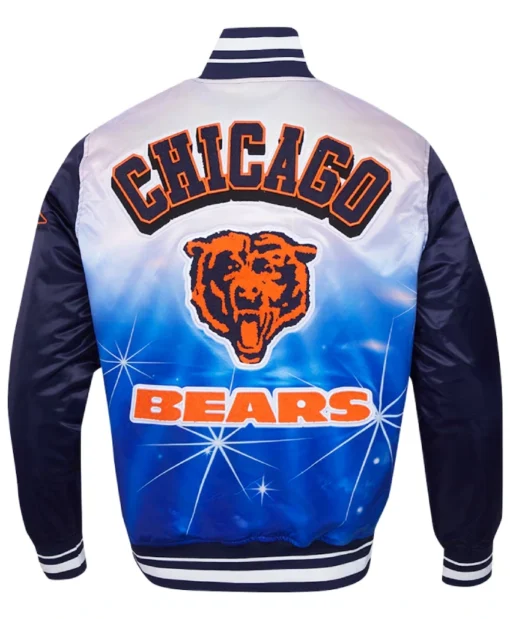 Pro Standard Navy Chicago Bears Sublimated Full-Snap Satin Varsity Jacket
