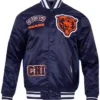 Pro Standard Chicago Bears Sublimated Navy Satin Jacket