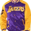 La Lakers Renegade Purple and Gold Varsity Satin Jacket