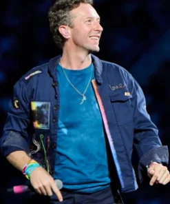Chris Martin Coldplay Concert 2025 Blue Jacket