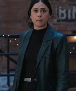 Play Dirty 2025 Rosa Salazar Black Leather Trench Coat