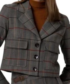 Ghosts US S5 Rose McIver Plaid Grey Cropped Jacket