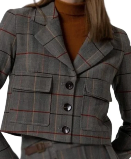 Ghosts US S5 Rose McIver Plaid Grey Cropped Jacket