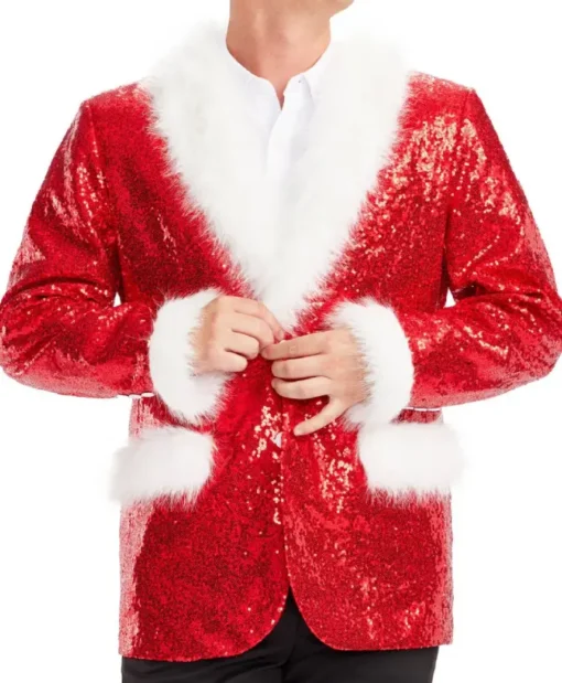 Santa Red Sequin Blazer for christmas