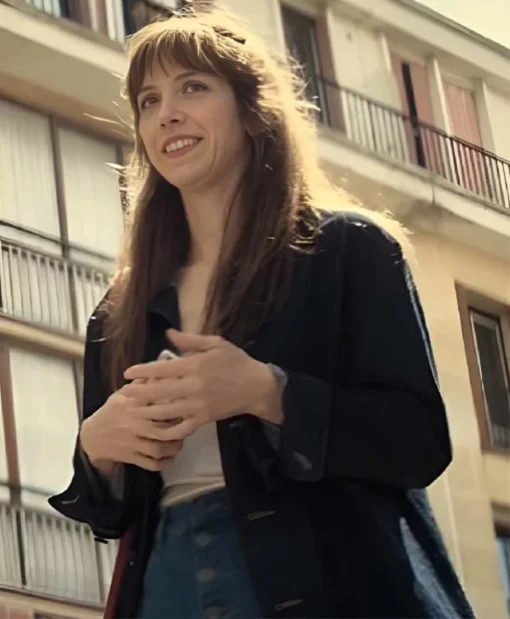 Sara Giraudeau French Lover Black Denim Jacket