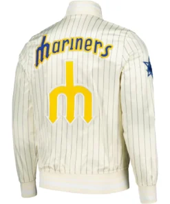 Shop Pro Standard Seattle Mariners Cream Cooperstown Collection Pinstripe Satin Full-Snap Jacket