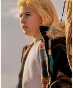 Ana Sophia Heger Film She Rides Shotgun 2025 Polly Fur Hooded Jacket