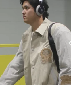 Shohei Ohtani Biege Varsity jacket
