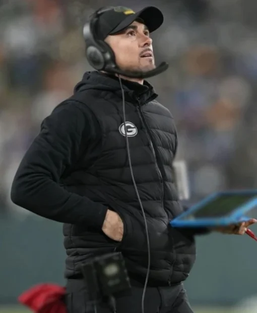 NFL Matt LaFleur Green Bay Packers Puffer Black Vest