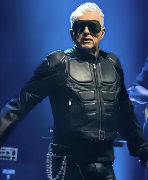 Milan 2025 Holly Johnson Padded Style Black Leather Jacket