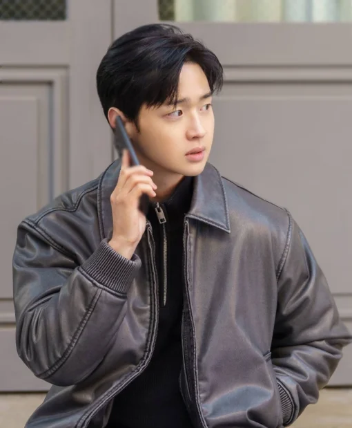 Cha Soo-yeol TV Series Queen Mantis 2025 Jang Dong-yoon Brown Leather Jacket