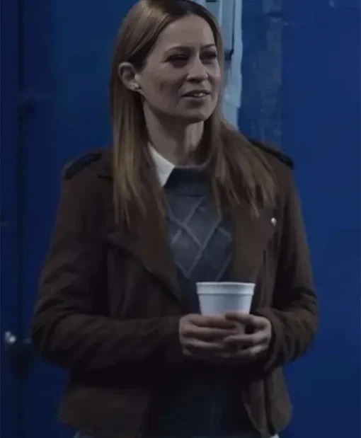 Buy Laura Mohr Shoresy S2 Brown Suede Leather Jacket in Sale