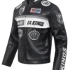Los Angeles Kings Moto Black Full-Zip Multi-Patches Leather Jacket