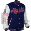 Shop Montreal Expos Blue & White WoolLeather Varsity Jacket
