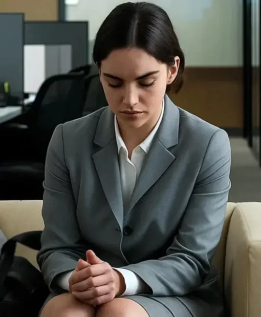 Lily James Relay Movie 2025 Sarah Grey Blazer