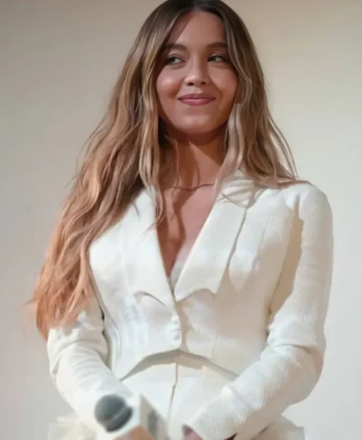 Christy Movie 2025 US Premiere Sydney Sweeney White Cropped Blazer