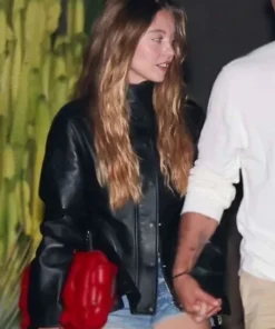 Los Angeles 2025 Sydney Sweeney Black Leather Jacket