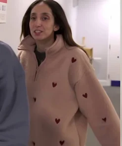 Stacey And Joe S2 Heart Embroidered Pink Jumper