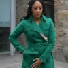 Tv Series Haunted Harmony Mysteries Buried at C Gethsemane Brown Green Trench Coat