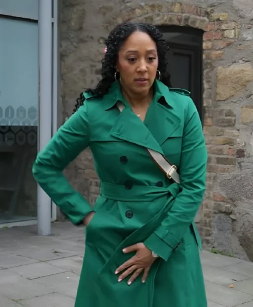 Tv Series Haunted Harmony Mysteries Buried at C Gethsemane Brown Green Trench Coat