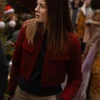 The Family Plan 2 Michelle Monaghan Red Wool Jacket