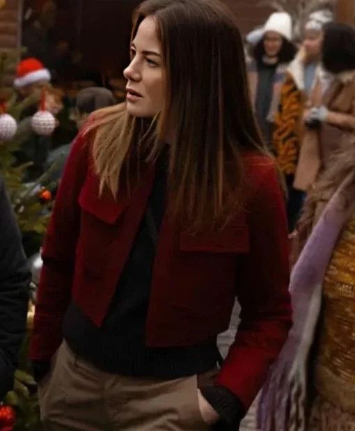 The Family Plan 2 Michelle Monaghan Red Wool Jacket