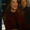 Jessica Morgan Film The Family Plan 2 2025 Michelle Monaghan Red Wool Jacket