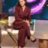 Selena Gomez The Jennifer Hudson Show S04 Maroon Cropped Blazer