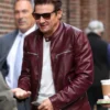 The Late Show With Stephen Colbert Jeremy Renner Maroon Leather Jacket