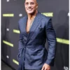 Dwayne Johnson The Smashing Machine Event Blue Polka Blazer
