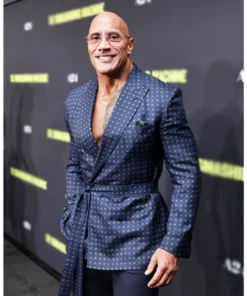 Dwayne Johnson The Smashing Machine Event Blue Polka Blazer