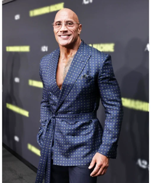 Dwayne Johnson The Smashing Machine Event Blue Polka Blazer